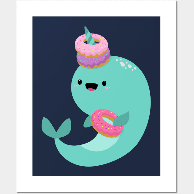 Donut Narwhal Wall Art by FunUsualSuspects